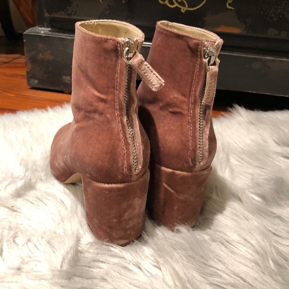 Zara Pink Velvet Ankle Boots Size 6.5/7 - Picture 5 of 5